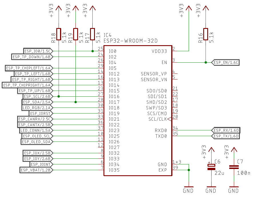 Badge ESP32 connections